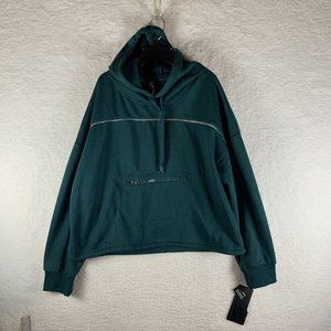 Hind Hoodie Women's XL Dark Teal Cotton Drawstring Long Sleeve Pullover‎ 6773